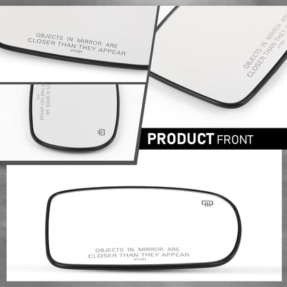 G-PLUS Side Mirror Glass Right Passenger Side Compatible with Chrysler 200 300 2011-2017, Fit Dodge Charger 2011-2021 Fit for Model with Power Heated Manual Folding Mirrors Only
