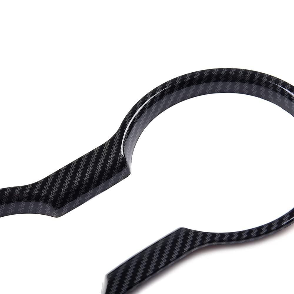 Carbon Fiber Center Console Cup Holder Trim Cover Compatible for Ford Mustang 2015-2019