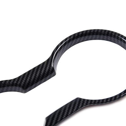 Carbon Fiber Center Console Cup Holder Trim Cover Compatible for Ford Mustang 2015-2019
