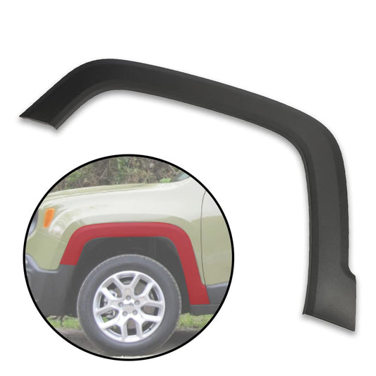 G-PLUS Front Wheel Arch Fender Flares Compatible With 2015-2021 Jeep Renegade, Fender Trim Molding Moulding Black Wheel Cover Protector 5XB67LXHAA CH1790104 (Front Left)