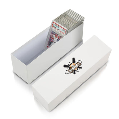 G-PLUS Graded Card Storage Box Holds 50-55 Graded Cards Holder Container (White)