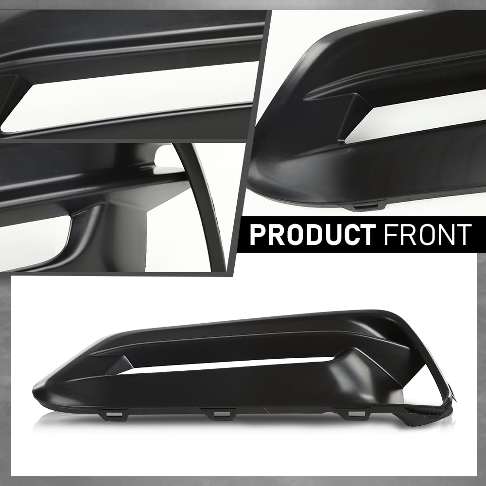 G-PLUS Front Bumper Fog Lamp Bezel Light Cover Left Driver Compatible with Honda Accord Sedan 2018-2020 Black