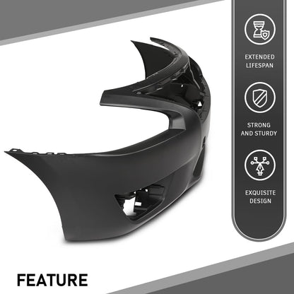 G-PLUS Front Bumper Cover Compatible with Nissan Altima Sedan 2013 2014 2015 w/Fog Light Holes & Tow Hook Hole, 620223TA0H, NI1000285