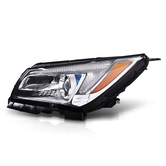 G-PLUS LED One Left Driver Side Headlight Compatible with Buick LaCrosse 2014 2015 2016 DRL Headlamp w/Bulbs Halogen Clear Lens Chrome Housing Amber Reflector Bumper Headlamps,faros delanteros