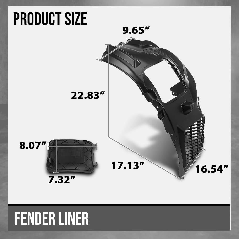 G-PLUS Fender Liner Front Right Side Compatible with BMW 530e / 530e xDrive Base 2018-2023 Fit BMW 530i / 530i xDrive Base 2017-2023 BM1249157, 51717340786 Black