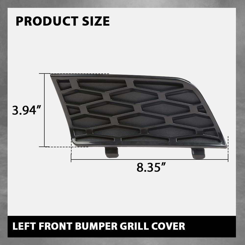 G-PLUS Front Left Bumper Air Intake Cover Trim Bezel, Compatible with Range Rover L322 4.4L V8 (non-Supercharged) 2006-2009, Not Fit Range Rover Sport models, Grill Cover DXB500350PUY