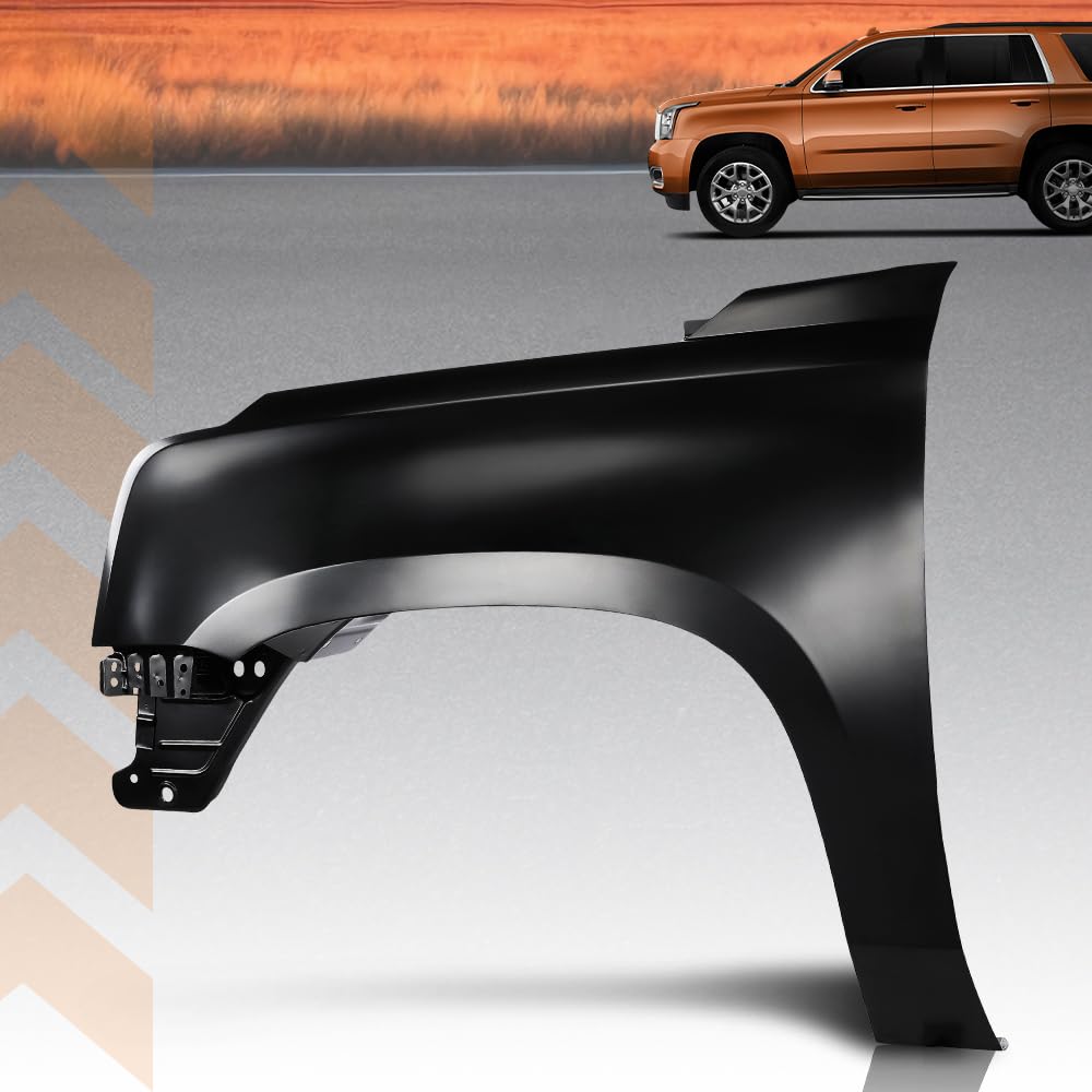 G-PLUS Front Left Driver Side Fender Compatible with GMC Yukon/Yukon XL(submodel: Denali, SLE, SLT) 2015-2020 Black