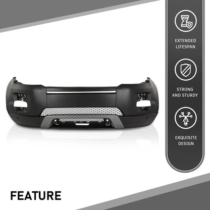 G-PLUS Front Bumper Cover Compatible with Rover Range Rover Evoque 2012-2015, w/o Camera Hole, w/Head Light Washer Holes, 101-59170C, RO1000141, LR072259, LR036137, LR064613, Black