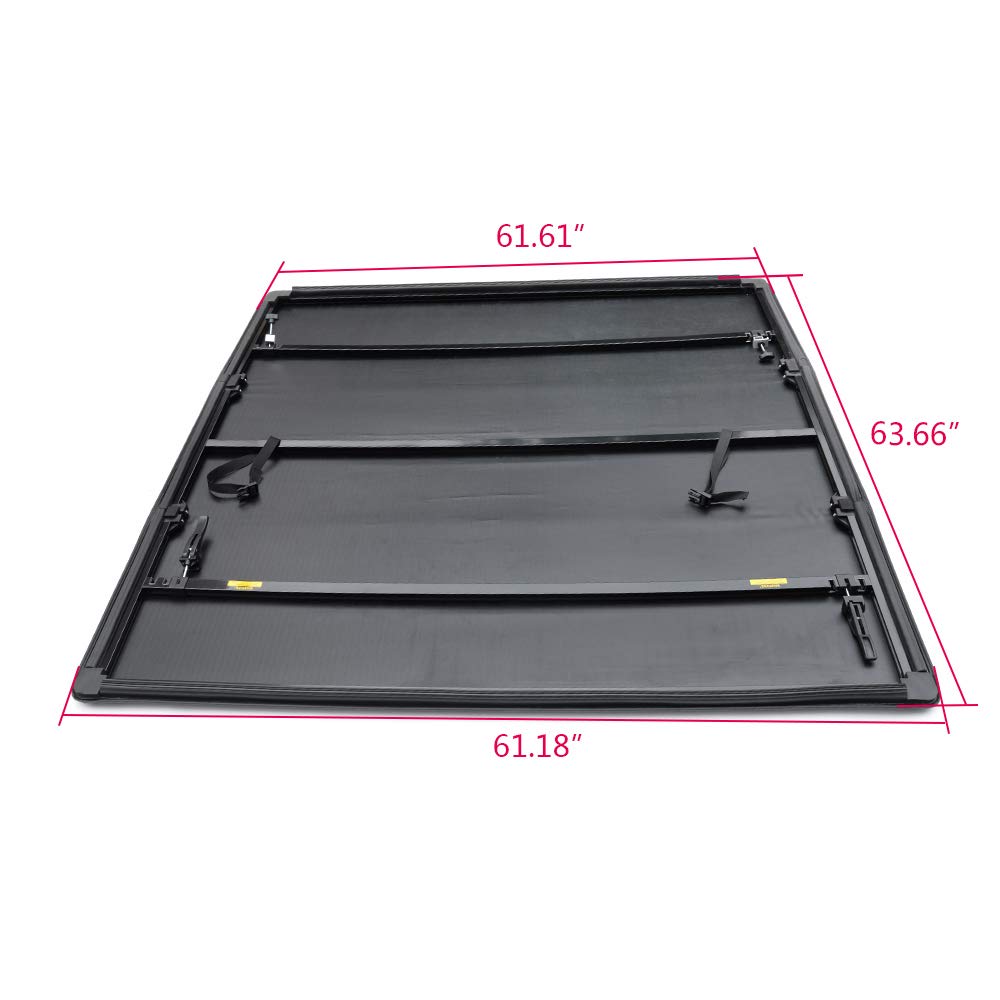 G-PLUS T3 Lock Tri-Fold 5Ft Truck Tonneau Cover Replacement for 2015-2021Chevy Colorado/GMC Canyon,Extra Short Bed 5' Black