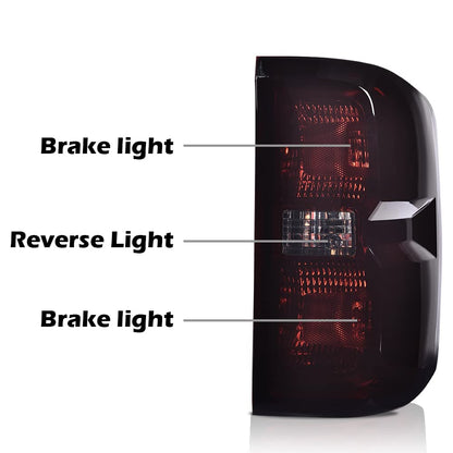 G-PLUS Smoke Lens Rear Tail Light Brake Lamp w/Wiring Harness Compatible with 2016-2019 Chevy Silverado 23295939 84288723 84019503 23295938 84288722 Luces Traseras Rear Brake Lamps Assembly