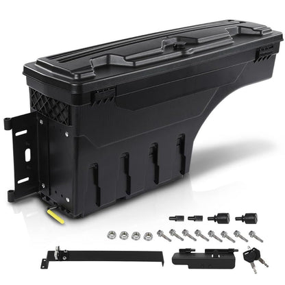 G-PLUS Truck Bed Storage Tool Box Left Driver Side Compatible with Chevy Silverado/GMC Sierra 1500 2500 3500 1999 2000 2001 2002 2003 2004 2005 2006 2007 Black