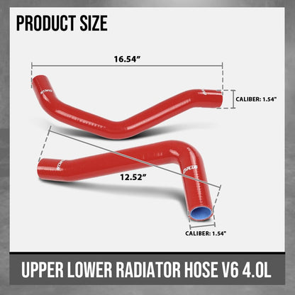 G-PLUS Upper lower Radiator Hose Compatible with Toyota Tacoma 2005-2015 (4.0L V6) Fit Toyota 4Runner 2003-2009 (4.0L V6) Fit Toyota FJ Cruiser 2007-2014 (4.0L V6) Red