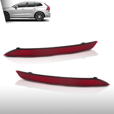 G-PLUS Rear Bumper Reflector Pair for Volvo XC60 2018-2024 Red Additional Angle