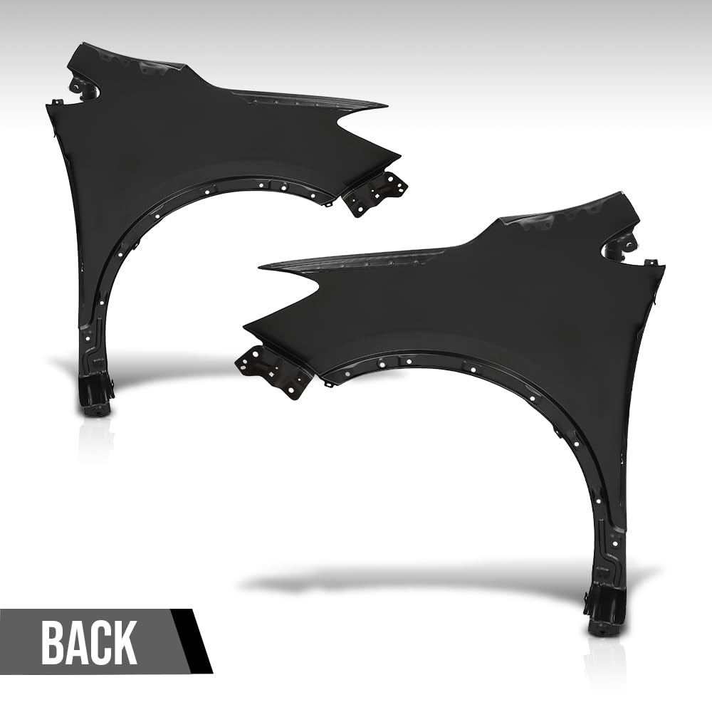 G-PLUS Front Left+Right Fender Primed Steel Compatible with Buick Encore (submodel: Base, Convenience, Leather, Premium) 2013-2016 without Turn Signal Light Hole 95031571, 95031570 Black