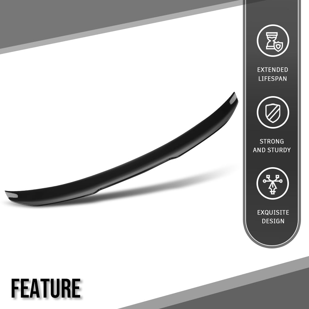 G-PLUS Rear Trunk Spoiler Wing Compatible with BMW F36 4 Series 428i 430i 440i 4-Door Coupe Model Only 2014-2020, Not Fit 2 Door Coupe or Convertible Model Trunk Spoiler Glossy Black