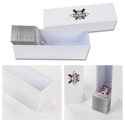 G-PLUS White Graded Card Storage Box, Graded Card Storage Holder Container Holds 50-55