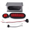 G-PLUS LED Trailer Steel Box Kit Rear Lights,Compatible With Trailer/Truck W/ 6" Oval Tail Light & 2" Marker Lamp (Red lens) Luces Traseras Brake LightsAssembly