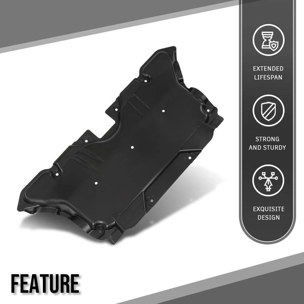 G-PLUS Engine Splash Shields Rear Compatible with Benz C-Class/E-Class 2017 2018 2019 2020 2021 2022 2023 2135242700, MB1228177 Black