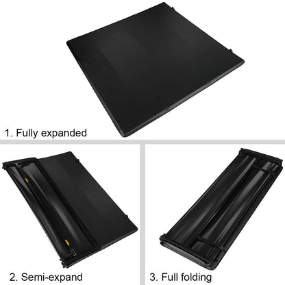 G-PLUS T3 Soft Lock Tri-Fold Tonneau Cover Assembly Replacement for 2004-2014 Chevy Colorado/GMC Canyon,Short Bed Black (Extra Short Bed 5')