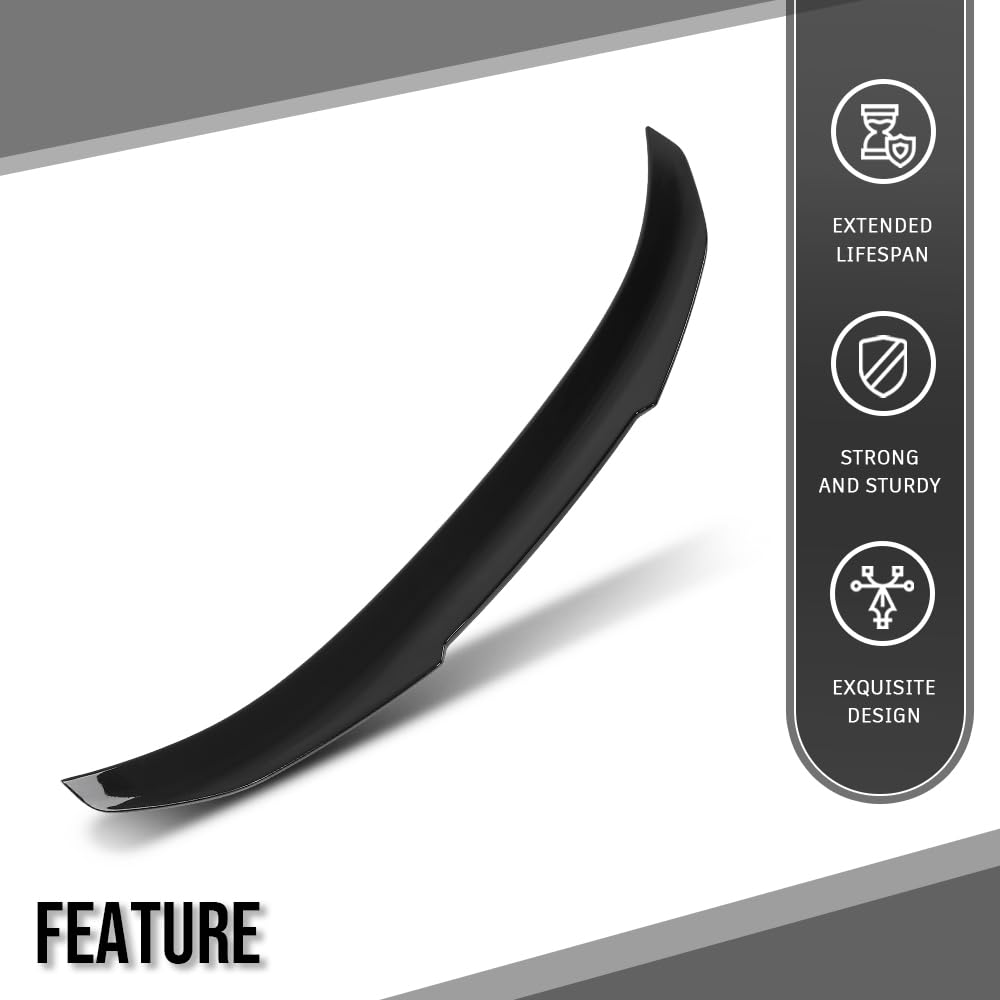G-PLUS Rear Trunk Spoiler Wing Compatible with BMW 2 Series F44 220i 228i M235i Gran Coupe 4 Door 2020 2021 2022 Rear Trunk Spoiler Lip Wing Glossy Black