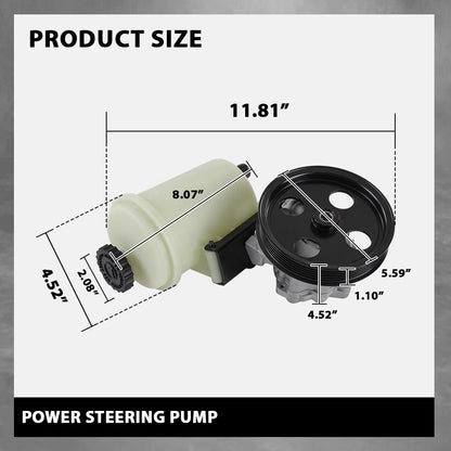 G-PLUS Power Steering Pump w/Reservoir Compatible with Dodge Ram 1500 2009-2010 w/Pulley & Reservoir 55398903AD, 55398903AE, 55398904AD, 55398904AE