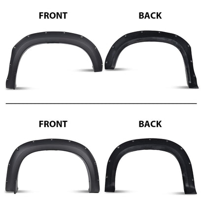 G-PLUS Fender Flares Textured Pocket Riveted Compatible with Chevy Silverado 1500 2007-2013 Wheel Flares, Only Fit 5.8' Short Bed Crew Cab (Excludes 07 Classic Models), Not Fit GMC Sierra