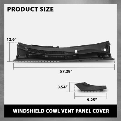 G-PLUS Windshield Cowl Vent Panel W/Side Cowl Cover Trim ABS Compatible with Toyota RAV4 2013-2018 55708-0R030, 557080R030 Black