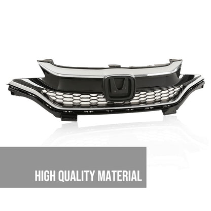 G-PLUS Front Bumper Upper Chrome Honeycomb Grille Grill Compatible with 2018 2019 2020 Honda Fit 71121-T5R-A50, 71122-T5R-A50, 71123-T5R-A50