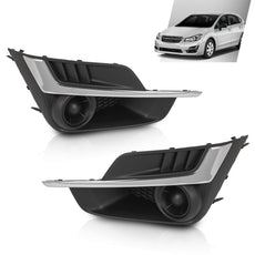 G-PLUS Fog Light Cover Set for Subaru Impreza Sport 2015-2016 Chrome Side View