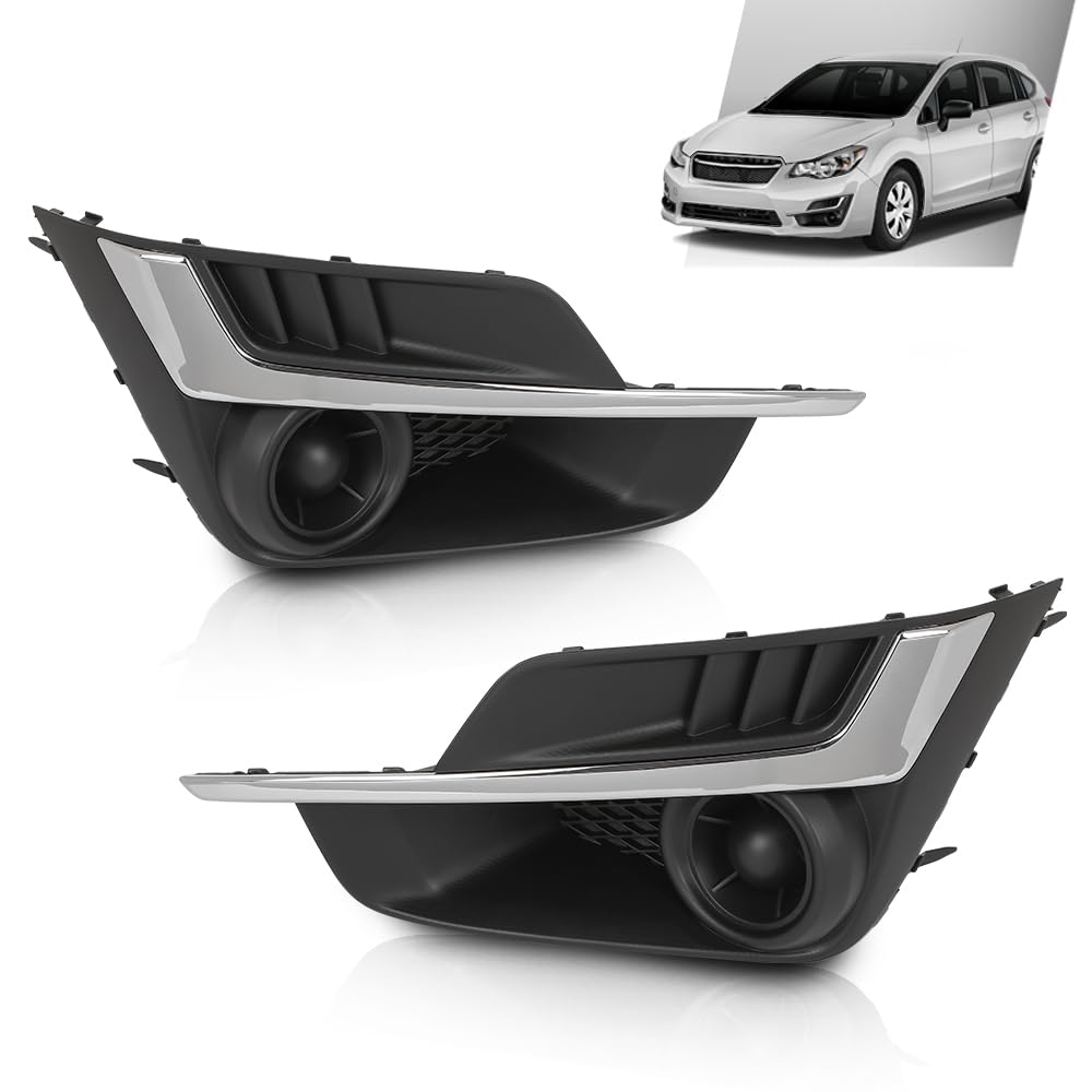 G-PLUS Fog Light Cover Set Chrome Molding Compatible with Impreza Sport 2015 2016 Without Fog Light Hole 57731FJ400 SU1039109