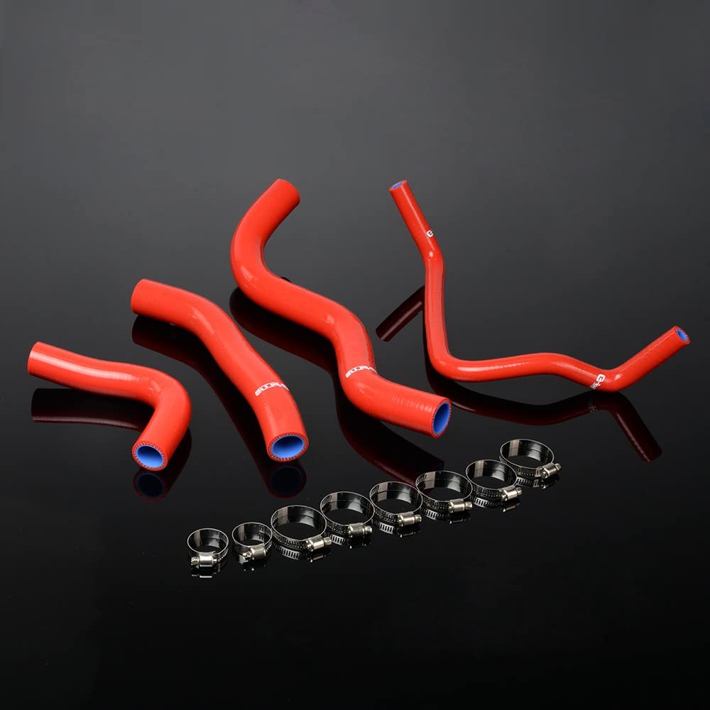G-PLUS Silicone Radiator Hoses Coolant Clamps Kit Compatible With Honda CB600F Hornet 2003-2006 Red