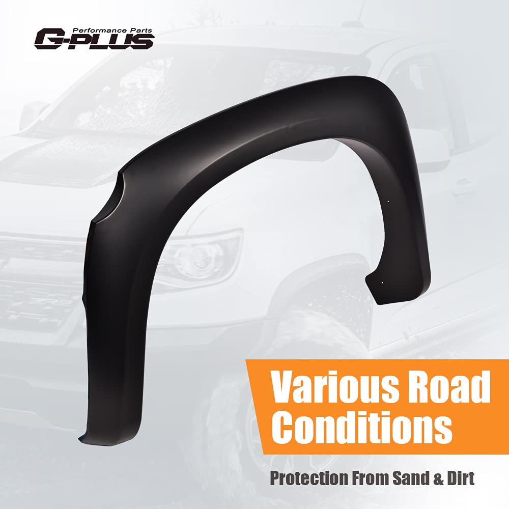G-PLUS Fender Flares, Compatible with Dodge Dakota Crew Cab Pickup 2005 2006 2007 2008 2009 2010 2011 Wheel Flares (Smooth Factory 4 PCS)
