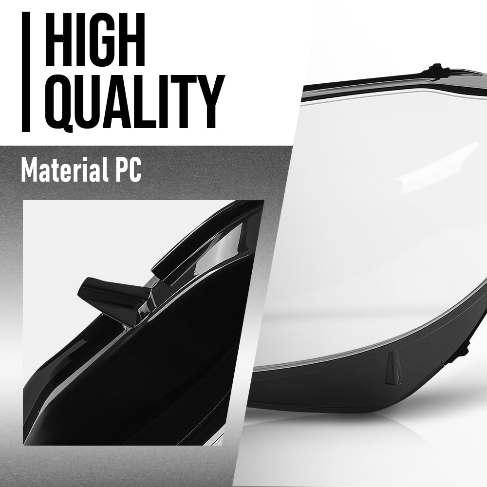 G-PLUS Headlight Lens Cover Compatible with Benz C-Class W205 2019-2020 Left & Right Front Headlamp Lens Cover Clear