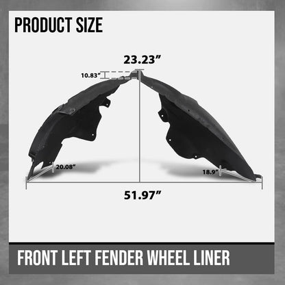 G-PLUS Fender Wheel Liner Cover Splash Front Left Compatible with Porsche Cayenne 2019 2020 2021 2022 9Y0810971, 9Y0810971H Black