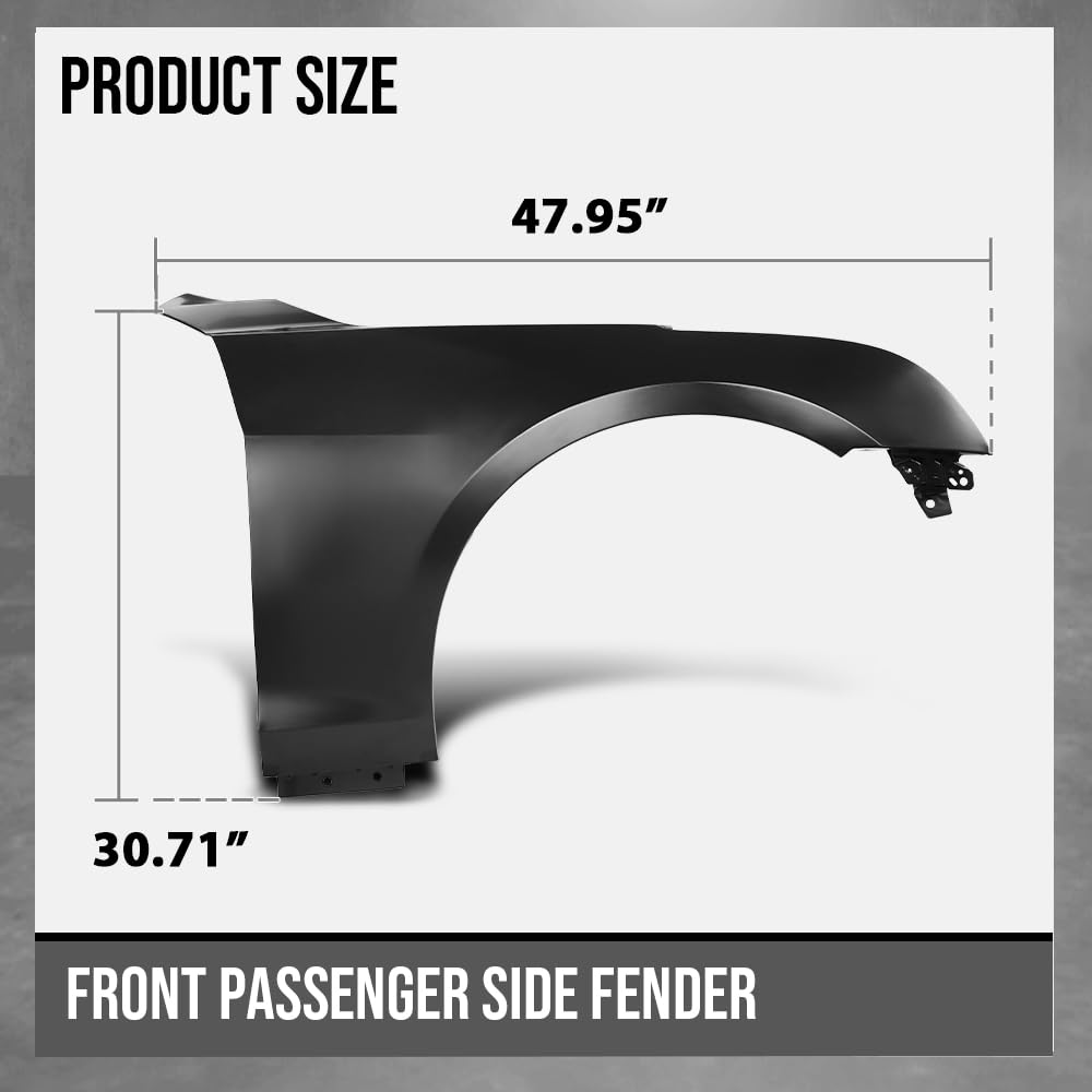 G-PLUS Front Passenger Right Fender Compatible with Cadillac ATS Sedan 2013-2018 84110676, GM1241380 Black