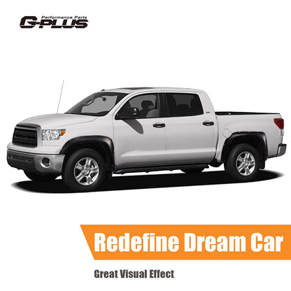 G-PLUS Fender Flares, Compatible with 2014-2020 Toyota Tundra, 66.7" / 78.7" / 97.6" Bed Length, Pocket Rivet Style Smooth Black Wheel Cover Protector Vent Trim 4pcs