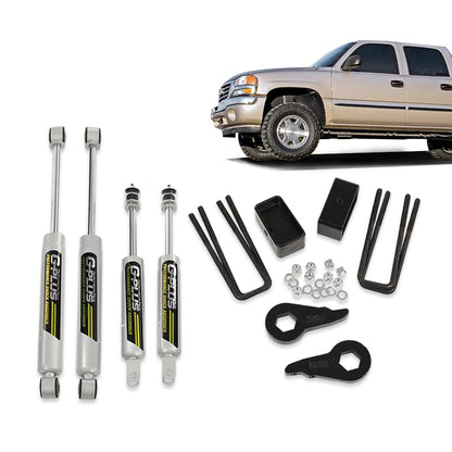 G-PLUS 1.5-2" Lift Kit Compatible with 1999-2006 4WD Chevy Silverado/GMC Sierra 1500 2007-2007 4WD Chevy Silverado/GMC Sierra 1500 Classic 28330 1.5-2" Leveling Suspension kit