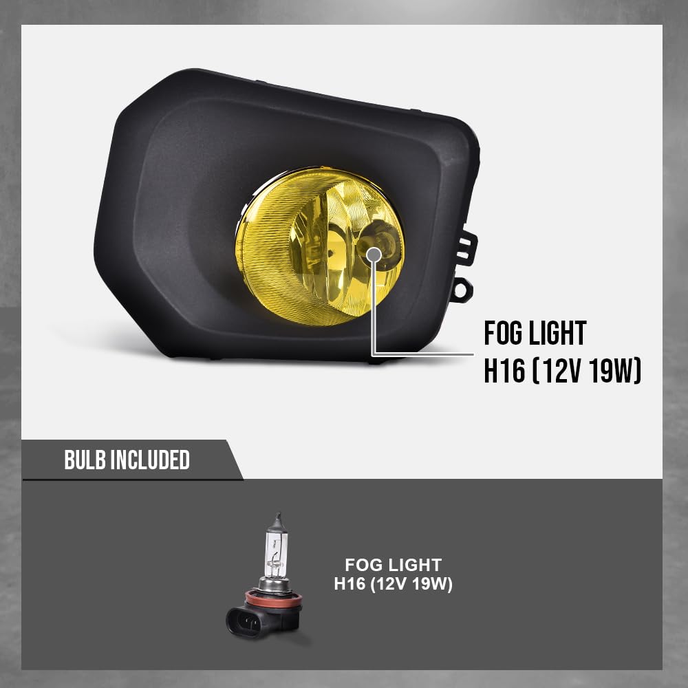 G-PLUS Lens Driving Fog Lights Bumper Lamp Bezel Kit Compatible with Toyota Tacoma 2016-2021 812200W040, TO2592124, 812100W050, TO2593124 neblineros para autos delantero faros antiniebla