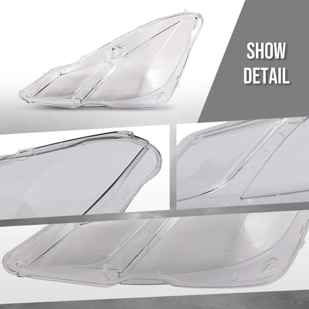 G-PLUS Headlight Lens Cover Compatible with Benz E-Class W207 E350 E500 Coupe 2010 2011 2012 2013 Left & Right Front Headlamp Lens Cover Clear