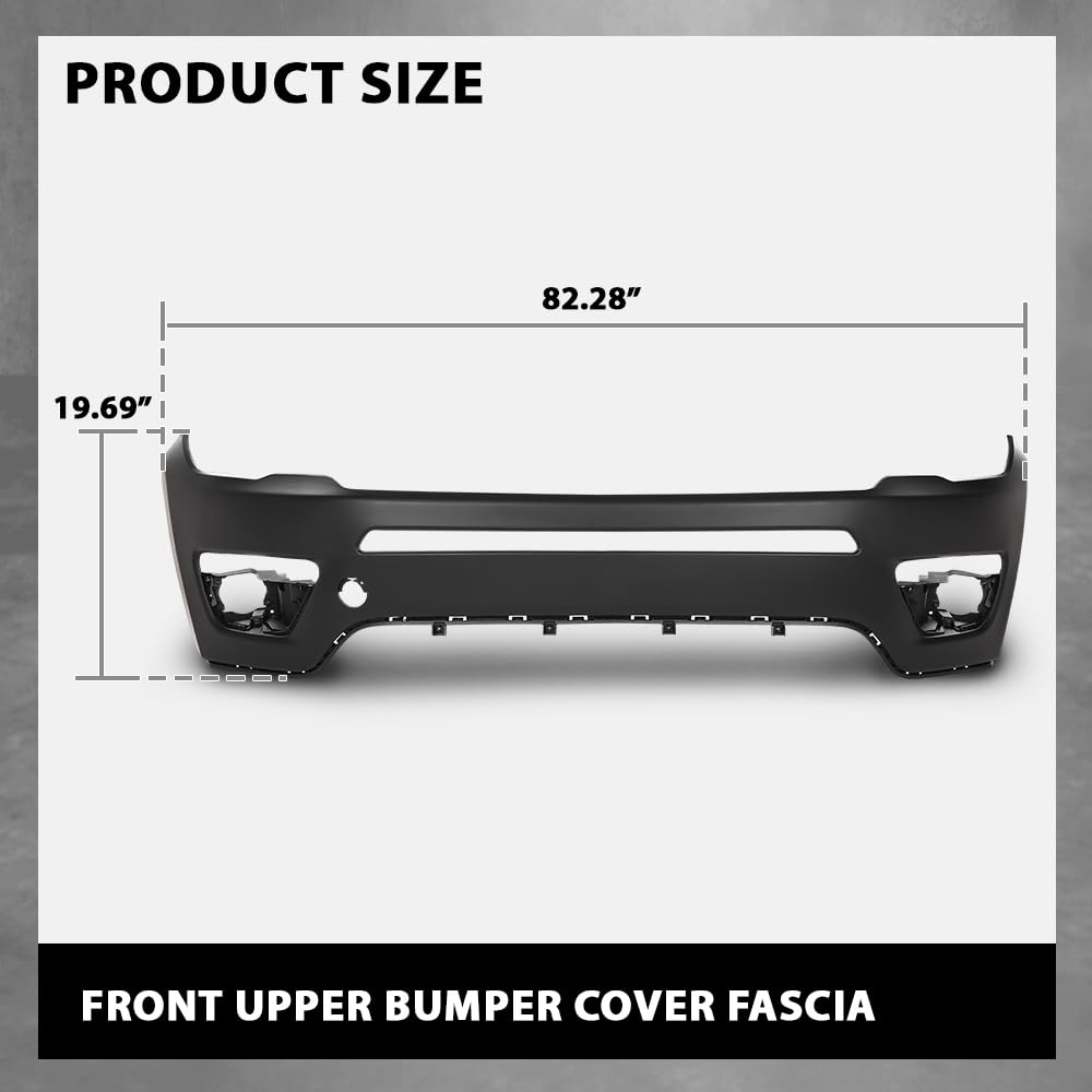G-PLUS Front Upper Bumper Cover Compatible with Jeep Compass 2017 2018 2019 2020 2021, Fit Models Without Upland Appearance Package, 68351154AA, CH1014124, Black