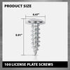 G-PLUS License Plate Screws Self Tapping Pan Head Compatible with Most Vehicles (100 Pkg)