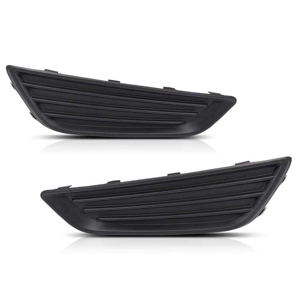 Fog Light Lamp Assembly Trim Bezel Cover Compatible with Ford Focus S/SE Models 2015 2016 2017 2018 Matte Black Front Left Driver Side FO1038150 + Right Passenger Side FO1039150