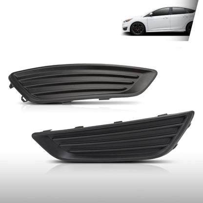 Fog Light Lamp Assembly Trim Bezel Cover Compatible with Ford Focus S/SE Models 2015 2016 2017 2018 Matte Black Front Left Driver Side FO1038150 + Right Passenger Side FO1039150