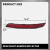 G-PLUS Rear Right Bumper Reflector, Compatible with Benz GLK-Class W204/X204 GLK200 GLK250 GLK260 GLK280 GLK300 GLK350 GLK500 2013-2015, Passenger Side, 2048200474, A2048200474