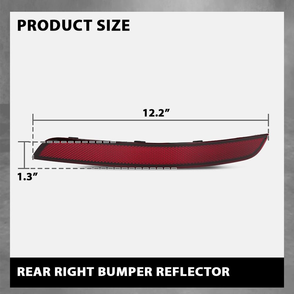 G-PLUS Rear Right Bumper Reflector, Compatible with Benz GLK-Class W204/X204 GLK200 GLK250 GLK260 GLK280 GLK300 GLK350 GLK500 2013-2015, Passenger Side, 2048200474, A2048200474