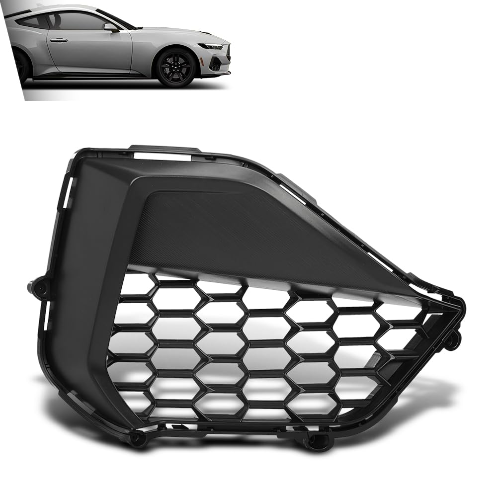 G-PLUS Front Right Corner Grille Compatible with Ford Mustang GT 2024-2025 Black