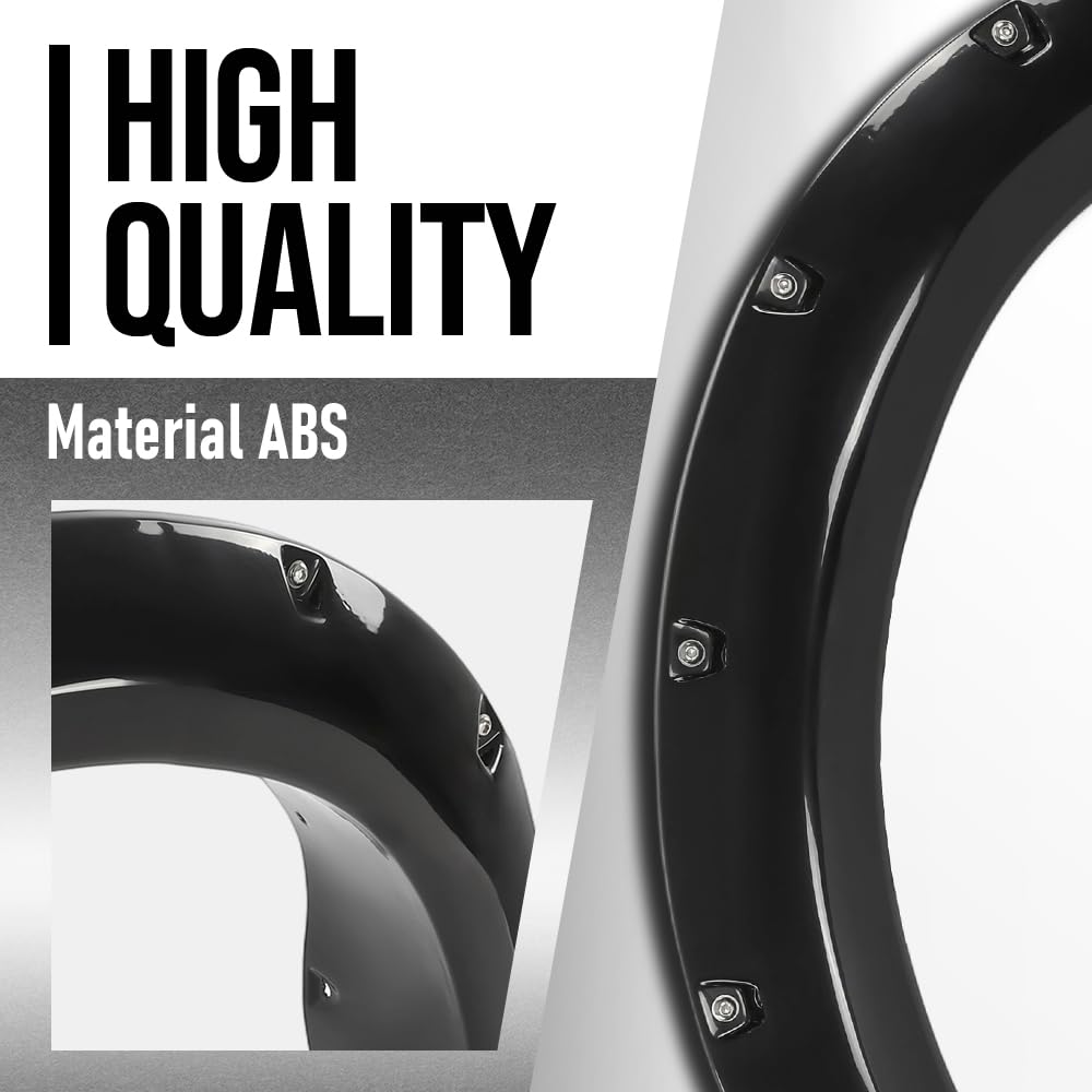 G-PLUS Fender Flares Compatible with Ford Ranger 1993-2011, Fit 6' and 7' Styleside Beds Only, Not Fit FX4 Submodels Black, Smooth Riveted Style