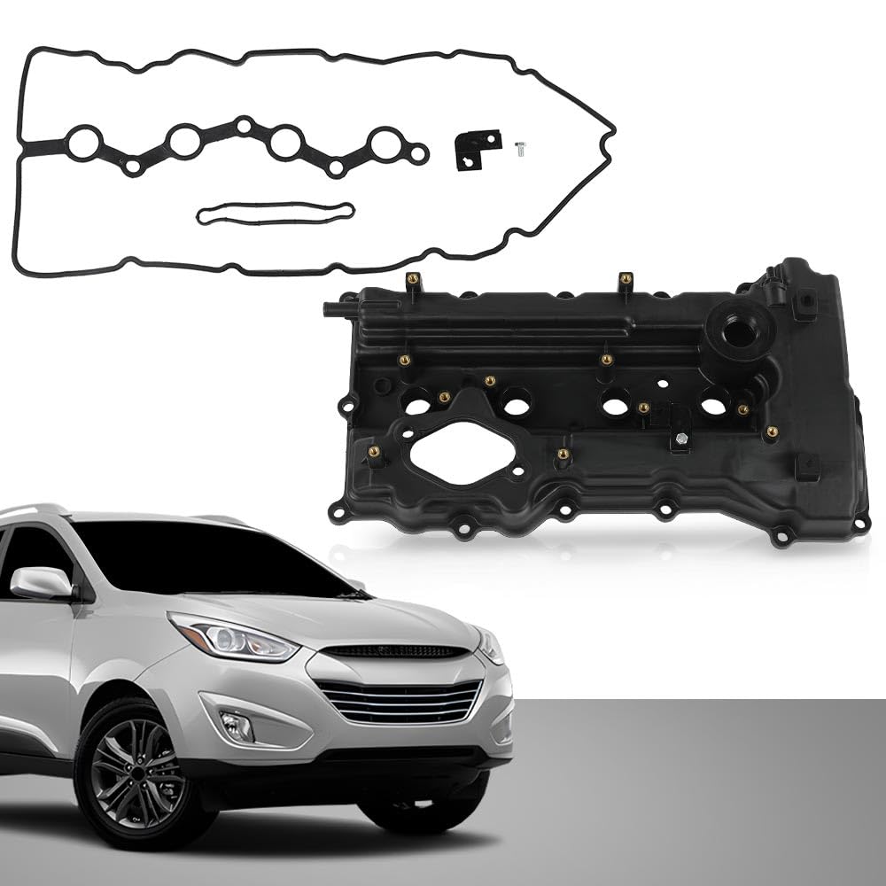 G-PLUS Engine Valve Cover w/Gasket Compatible with Hyundai Tucson 2014-2015/ Fit Kia Optima 2011-2015/ Fit Kia Sportage 2011-2016 Black