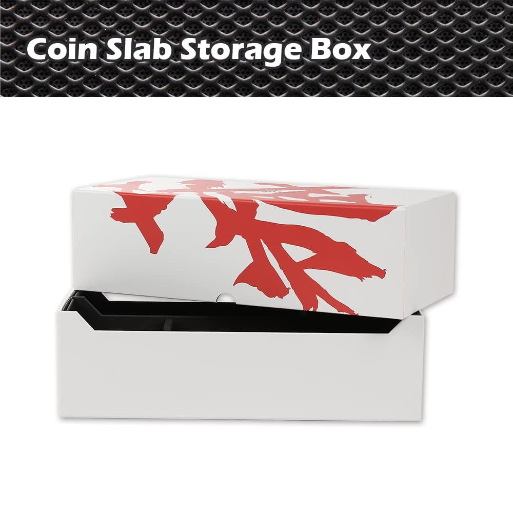 G-PLUS Coin Slabs Storage Box Compatible with PCGS, NGC, ANACS, EVERSLAB, QUICKSLAB for 50 Certified Coins Holders White