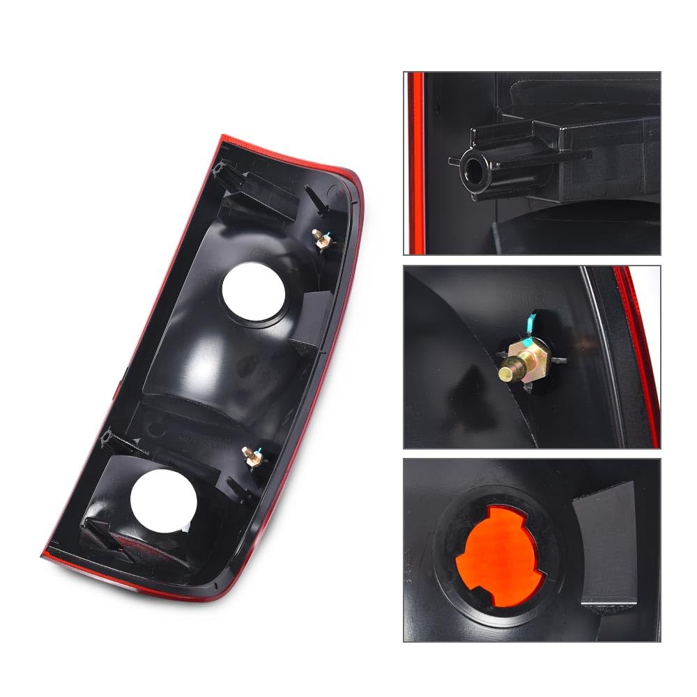 G-PLUS Red Tail Light w/o Bulbs & Wire Harness Driver Side Fit Ford F150 Stepside 1997-2004/Fit Ford F250 1997-1999/Fit F250 F350 F450 F550 Super Duty 1999-2007 FO2801117, FO2800117 Red
